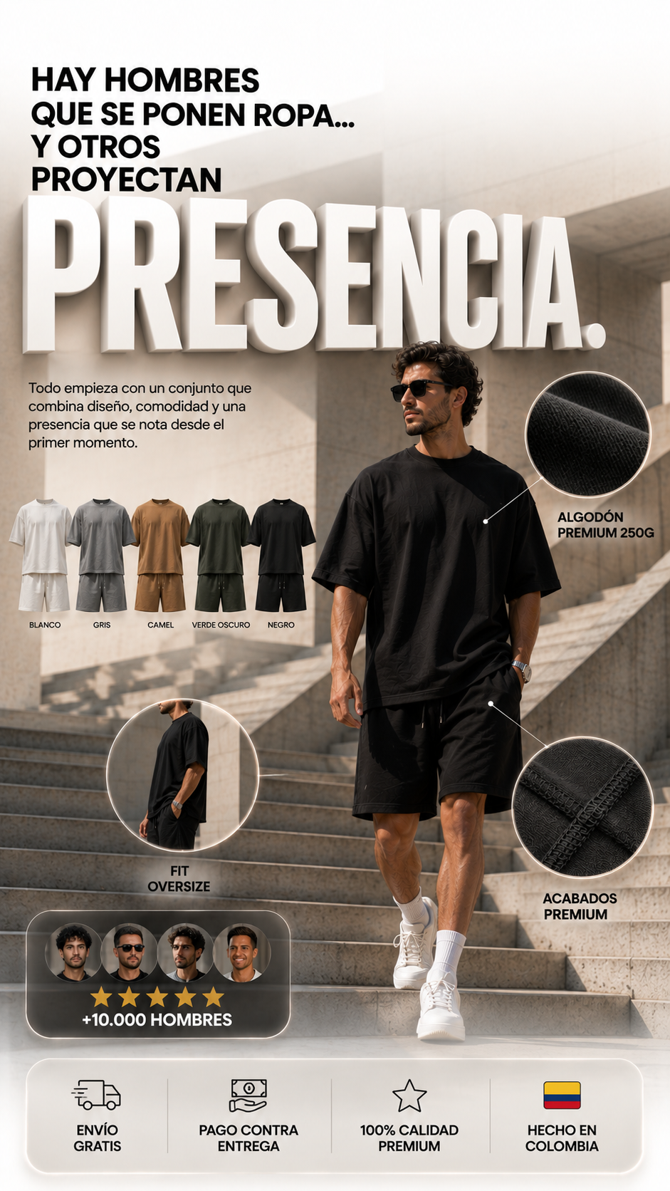 CONJUNTOS EN ALGODON 100% (CAMISETA + PANTALONETA)